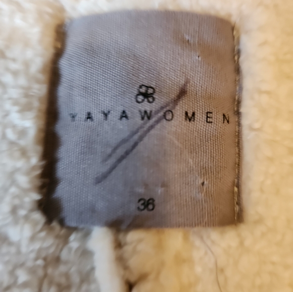 YAYA woman's beige faux suede/wool long vest size 36 or XS/S - Picture 5 of 8